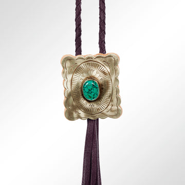 American Darling ADJW101C Braided Genuine Leather Jewelry Necklace with Concho